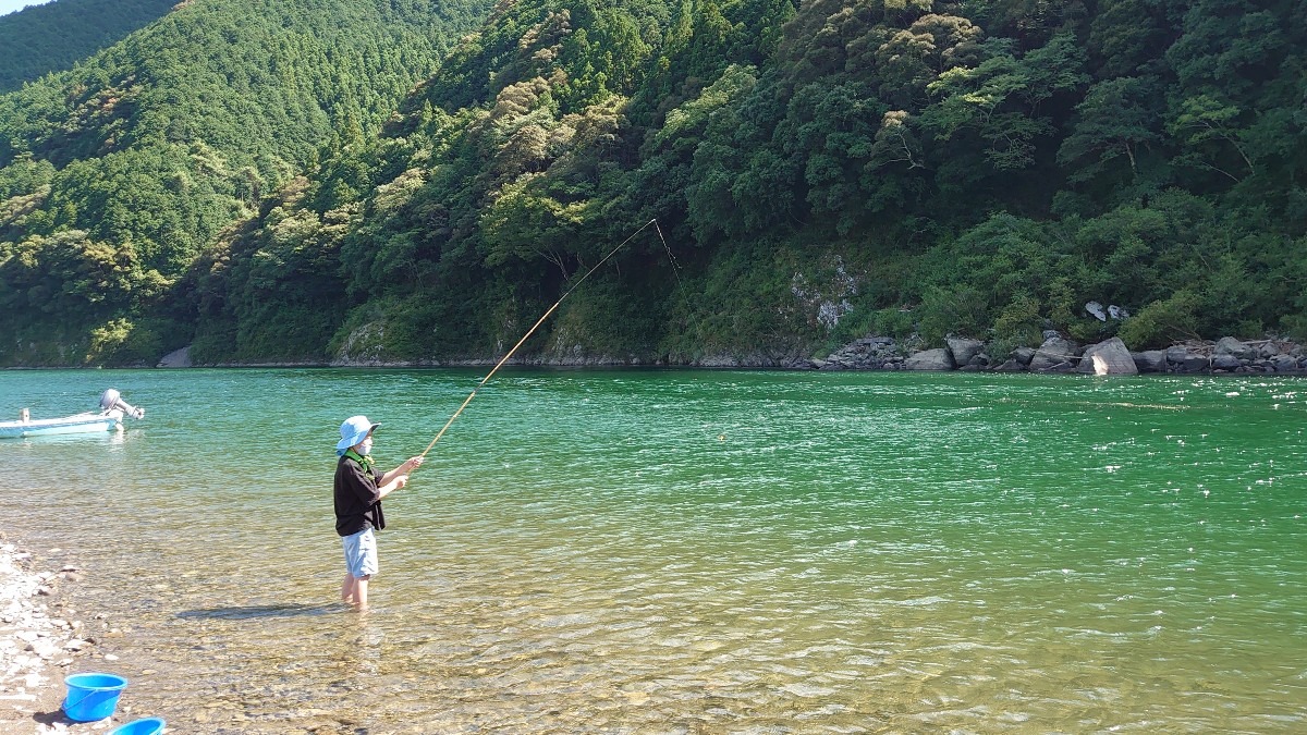 四万十川で釣り